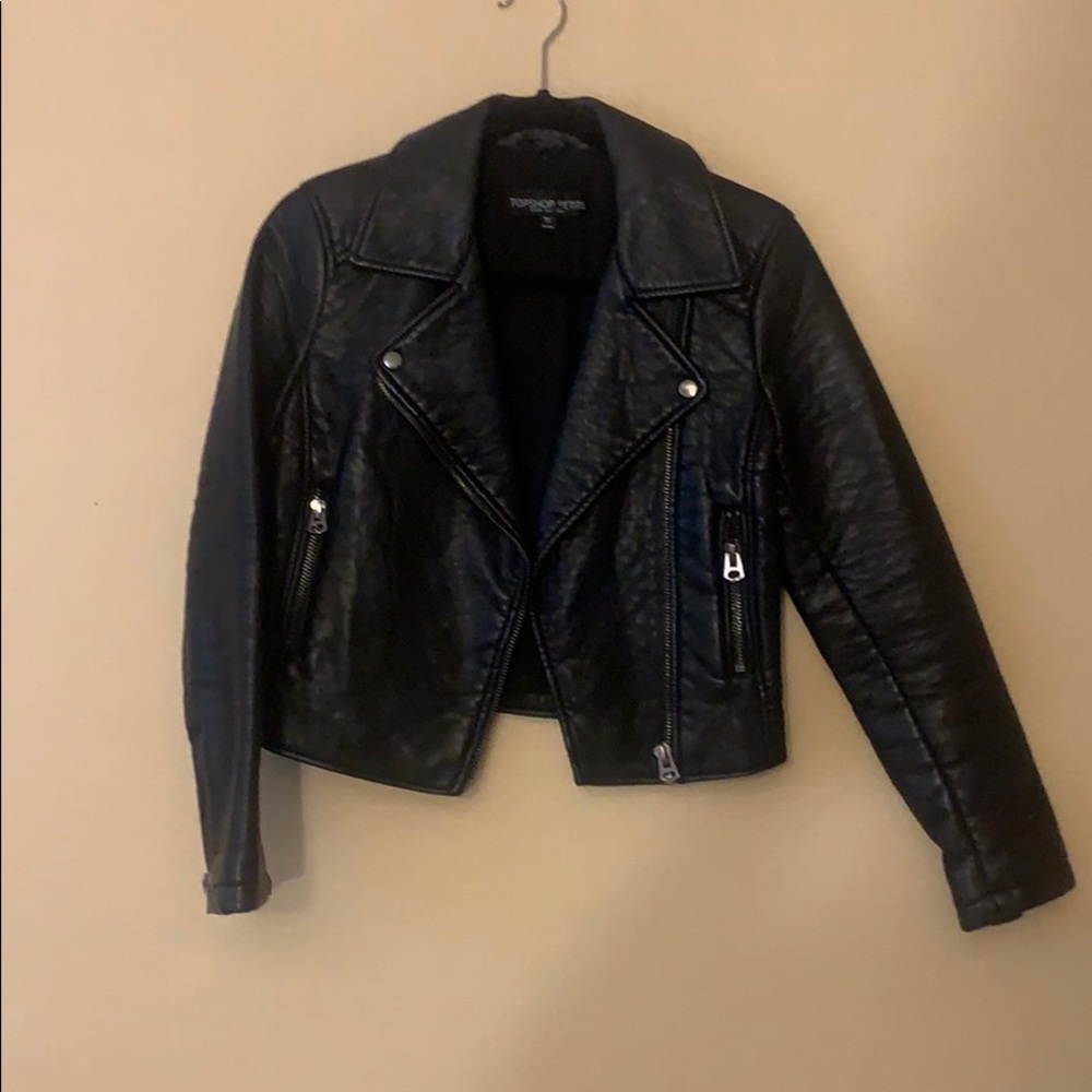 Topshop Petite faux leather jacket